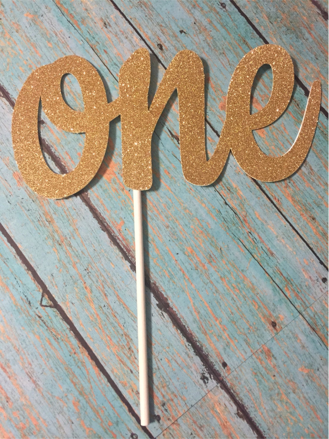First Birthday Cake Topper Number ONE Cake Topper Gold ONE | Etsy