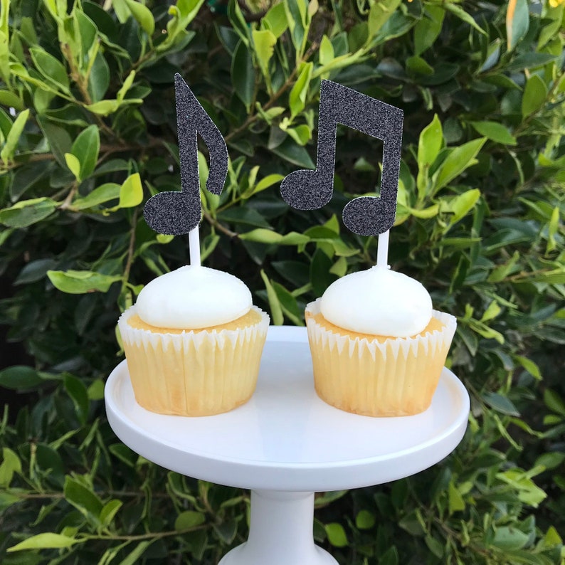 music-note-cupcake-toppers-music-notes-on-a-stick-musical-etsy