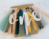 Safari Wild One Theme High Chair Birthday Banner, One Wild Year Jungle Party Tutu Skirt, Smash Cake 1st Birthday Photo Backdrop PCH