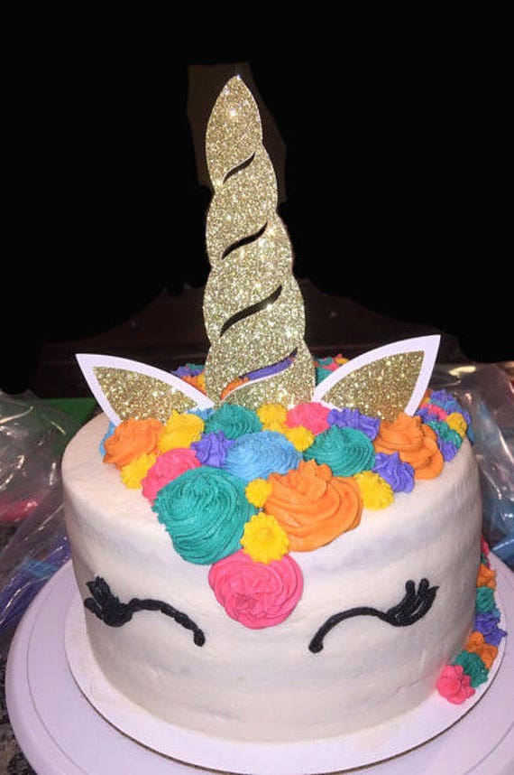 Adorno de pastel de unicornio adorno de pastel de cuerno de - Etsy México
