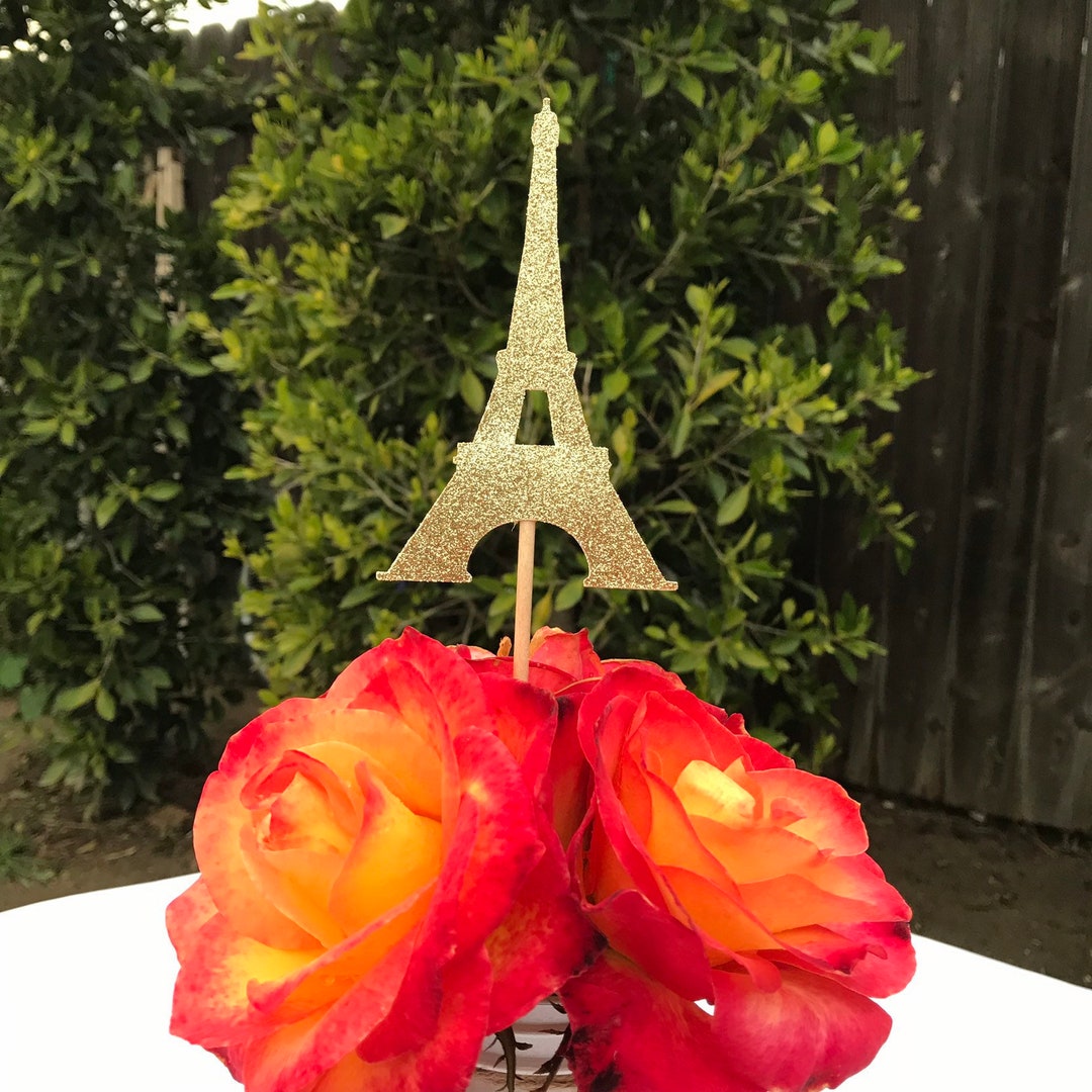Eiffel Tower Centerpiece Stick, Paris Theme Decorations, Parisian Baby