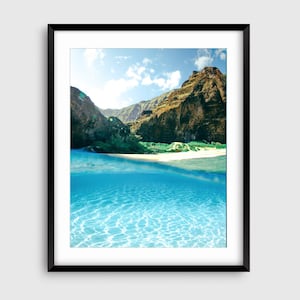 Kauai art, hawaii, Kauai print, Hawaii wall art, surf print, surf wall art, tropical wall art, Napali coast