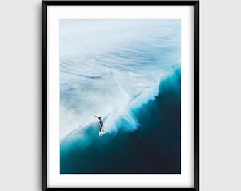 Foto aerea dell'oceano, Beach Surf stampabile, stampa di surfisti aerei, Arte del surf stampabile, poster della tavola da surf, Stampa delle onde da surf, Foto aerea della spiaggia
