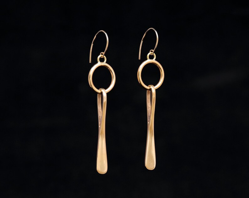 HELIAS earrings : modern bronze earrings image 1