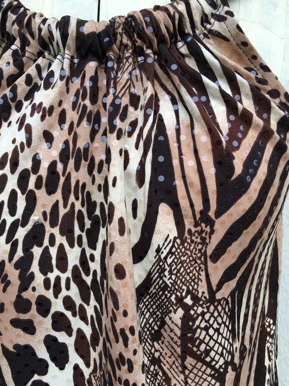 80s MSK A-Line Animal Print Midi Dress Size M Vin… - image 6