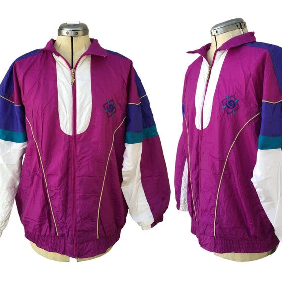 Vintage BOLD SPIRIT Pink and Blue Nylon Track Jacket Gold   Etsy