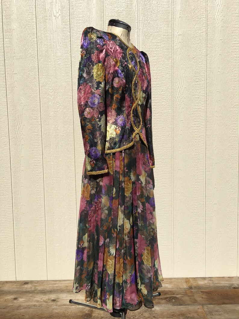 Vintage Floral Abendkleid 80er Jahre formale Kleid Mutter ...