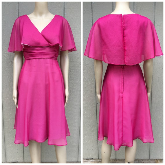 vintage pink chiffon dress