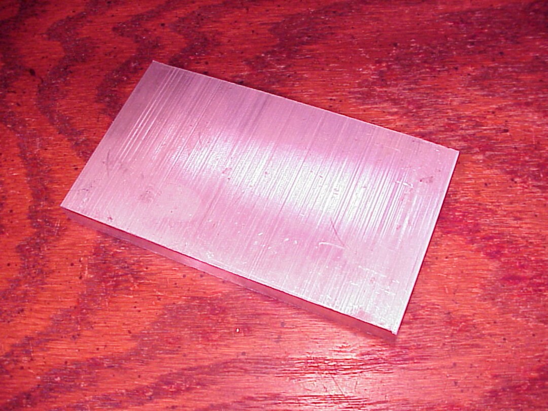 Small Rectangular Aluminum Flat Sheet Metal Piece, 5 1/8 X 2 7/8 Inches