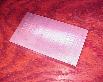 Small Rectangular Aluminum Flat Sheet Metal Piece, 5 1/8 x 2 7/8 inches, 1/2 inch thick, possible use as a base, Craft, Art Projects, Supply