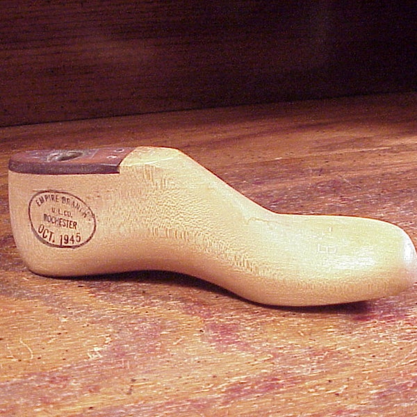 Vintage 1945 Empire Branch Child’s Wooden Shoe Form, B, 40, Left Foot, Wood, Old, Rochester NY