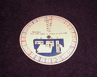 Vintage Sewing Machine Cam Setting Display Wheel, for Cams 1 to 8, Tool, Discs