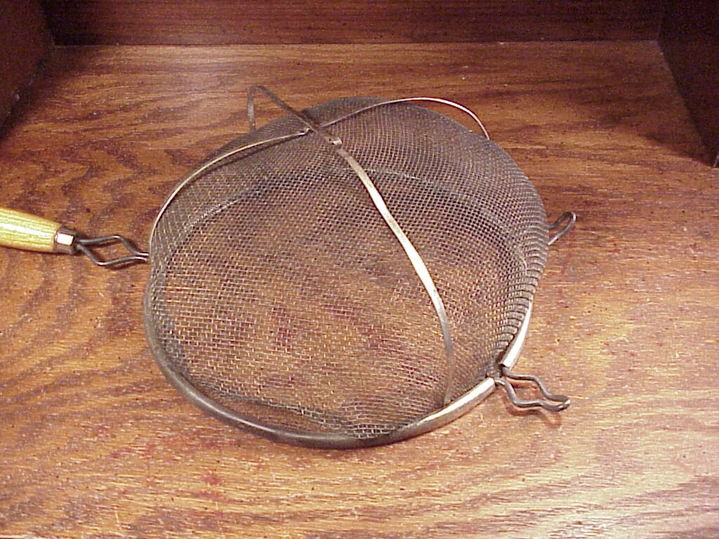 Vintage Rustic Hand Held Strainer Large Size 8 1/2 Inch Etsy