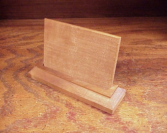 Vintage Wooden Card Small Table Top Display Stand Holder, 3 5/8 inches tall, Wood, Old