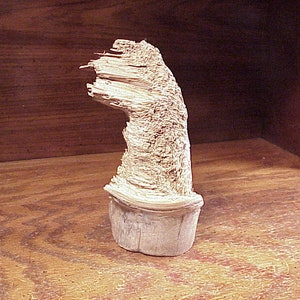 Interesting Piece of Sculptural Driftwood, 6 1/2 Inches Tall, Weathered with Wormholes, Nautical, Beach, Home Decor, Craft Project
