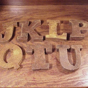 Rustic Rusty Metal 3-D Dimensional Letter Signs, 4 1/4 Inches Tall, Wall, Home Decor, Craft Supply, B C D E F I J K L P Q T U V W Z image 2