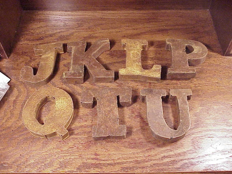 Rustic Rusty Metal 3-D Dimensional Letter Signs, 4 1/4 Inches Tall, Wall, Home Decor, Craft Supply, B C D E F I J K L P Q T U V W Z image 2