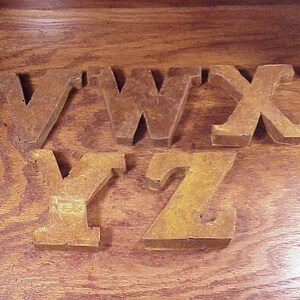 Rustic Rusty Metal 3-D Dimensional Letter Signs, 4 1/4 Inches Tall, Wall, Home Decor, Craft Supply, B C D E F I J K L P Q T U V W Z image 3