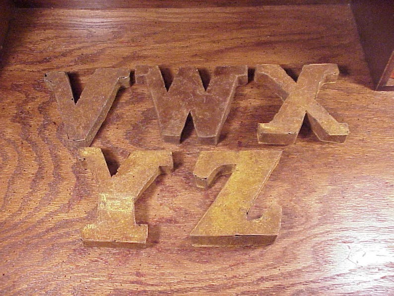 Rustic Rusty Metal 3-D Dimensional Letter Signs, 4 1/4 Inches Tall, Wall, Home Decor, Craft Supply, B C D E F I J K L P Q T U V W Z image 3