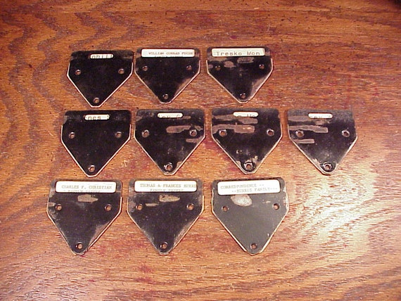 Lot Of 10 Vintage File Cabinet Metal Tabs Box Dividers Etsy