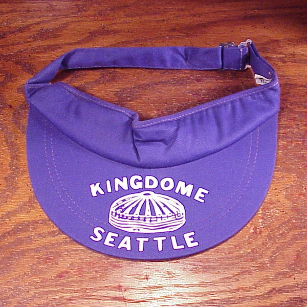 Vintage Souvenir Kingdome Cloth Visor, from Seattle, Washington, WA, Sports Dome, made in Hong Kong, Old