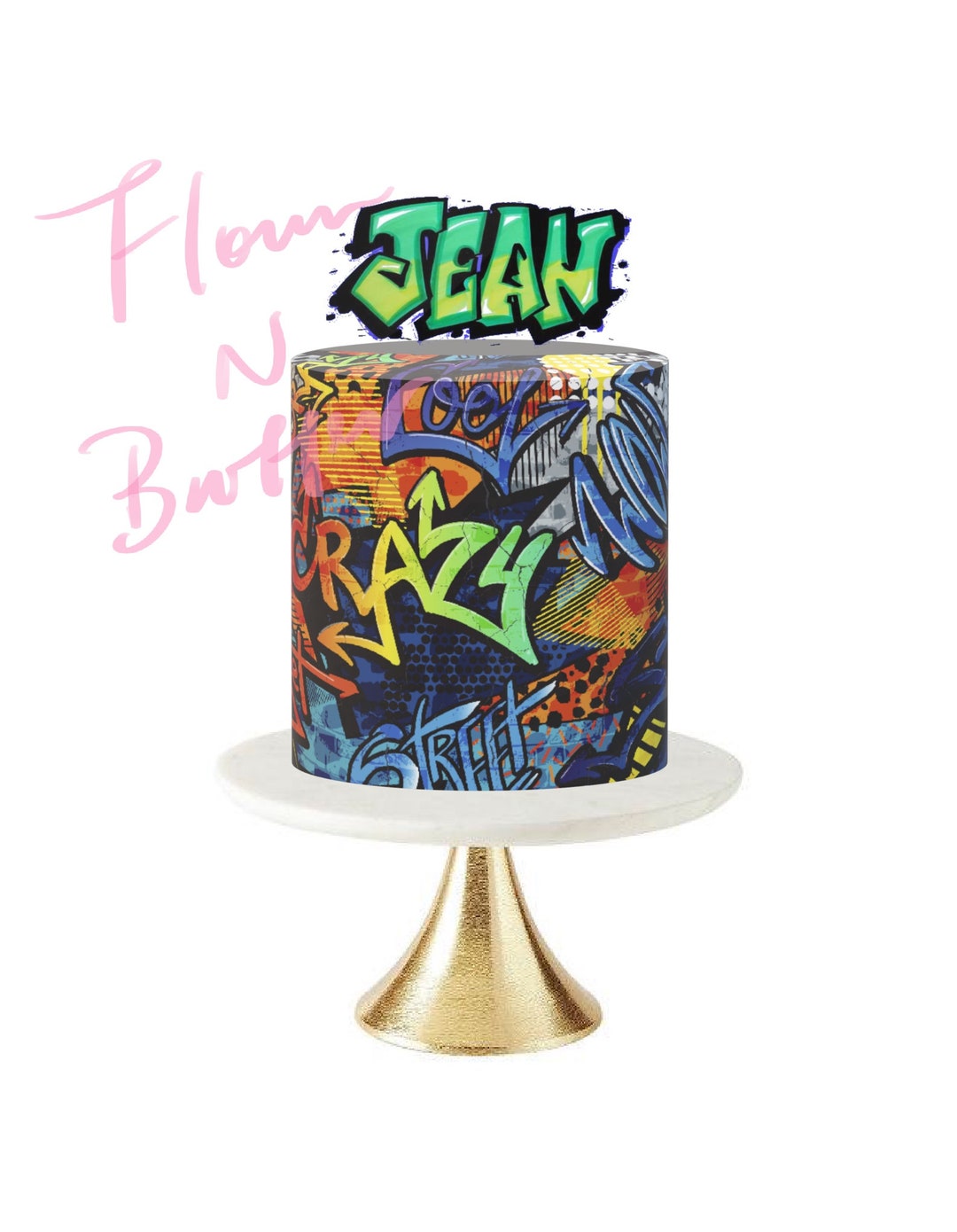 Edible Icing Cake Wrap Graffiti Cake Wrap Etsy