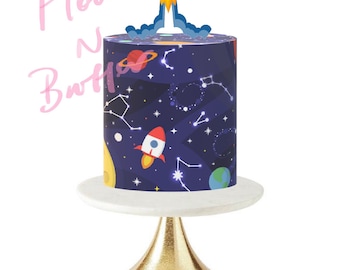 A4 Edible Icing Cake Wrap - Outer Space and Galaxy