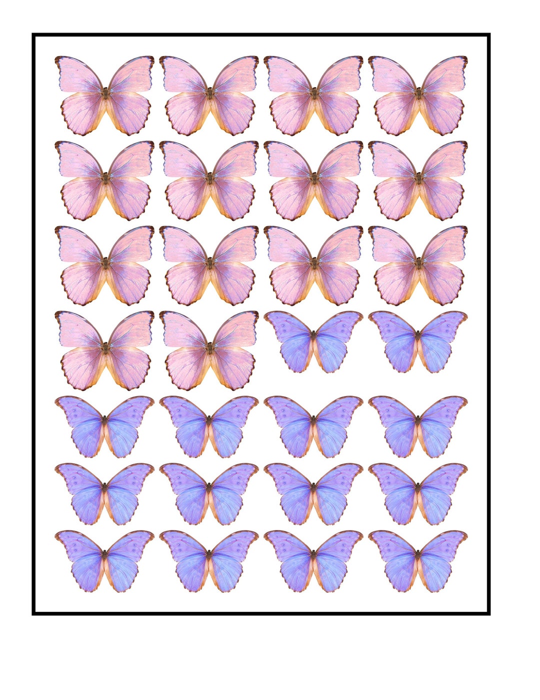 Edible Pre-Cut Wafer Butterflies – Orange Monarch – Cupcake Cake Toppers