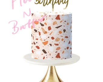 Edible Icing Cake Wrap - Terrazzo Cake Wrap Icing Sheet