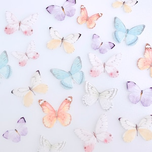 Edible Pre-Cut Wafer Butterfly - Assorted Pastel Colour Butterfly