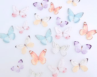 Edible Pre-Cut Wafer Butterfly - Assorted Pastel Colour Butterfly