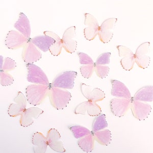 Edible Pre-Cut Wafer Butterfly - Purple and Peach Edible Wafer Butterfly