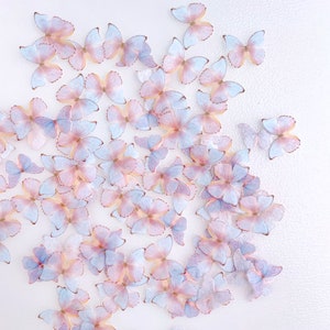 Pack of 140 Edible Pre-Cut Wafer Butterfly - 2 cm Mini Pink and Purple