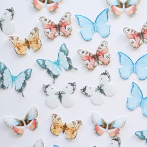 Edible Pre-Cut Wafer Butterfly - Light Blue and White