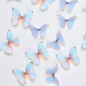 Pack of 39 Edible Pre-Cut Wafer Butterfly - Blue & Purple, Edible Butterfly, Wafer Butterfly, Pre Cut Butterfly, Butterfly Decoration
