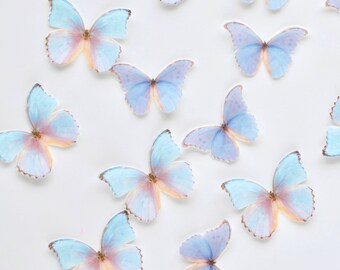 Pack of 39 Edible Pre-Cut Wafer Butterfly - Blue & Purple, Edible Butterfly, Wafer Butterfly, Pre Cut Butterfly, Butterfly Decoration