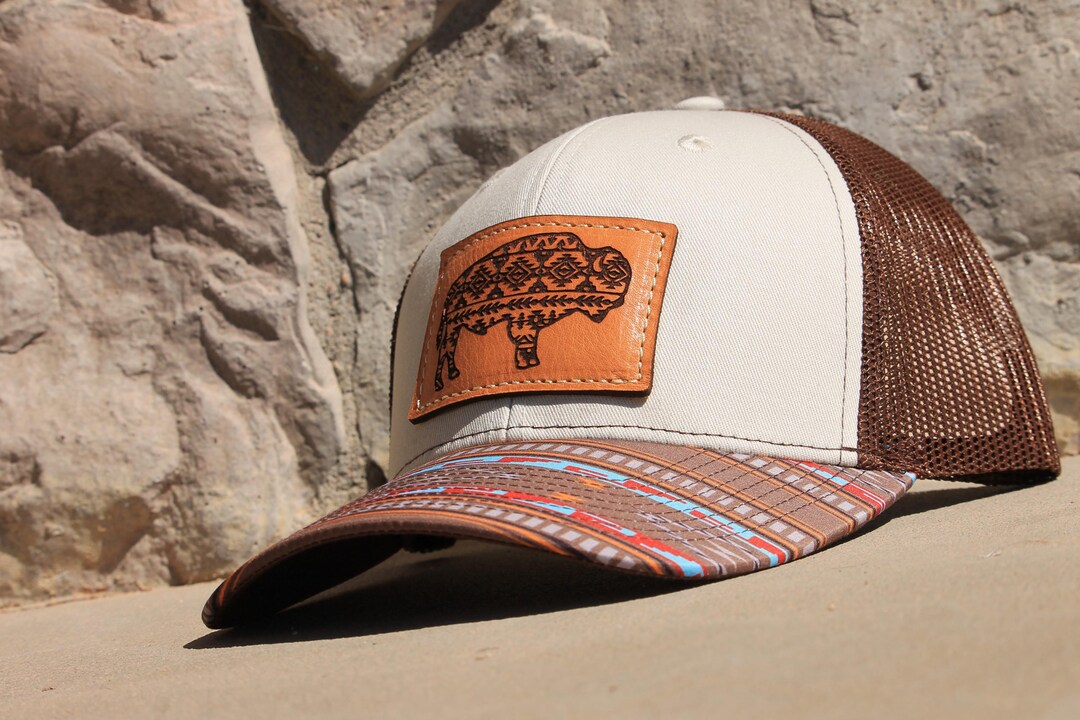 Aztec Chief Hat Aztec Buffalo Leather Patch Hat - Etsy