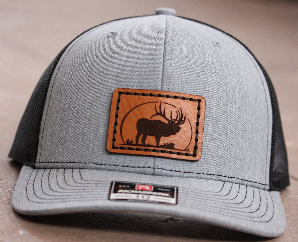 Elk Leather Patch Hat Etsy
