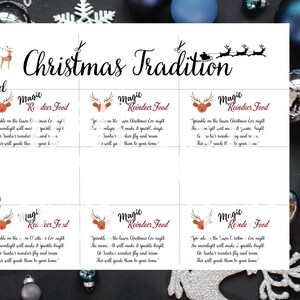 REINDEER MAGIC FOOD Label  Chart 25 Day |Christmas Tradition|Countdown Print Cut/Digital+Santa+Rudolf +Cricut+Silhouette+A4/Letter