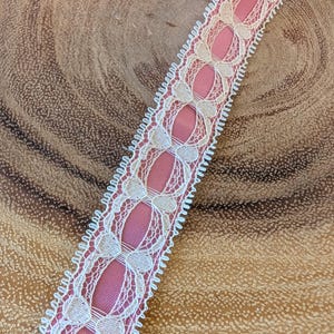 3/4&quot; 19 mm wide pink lace sewing ribbon notion