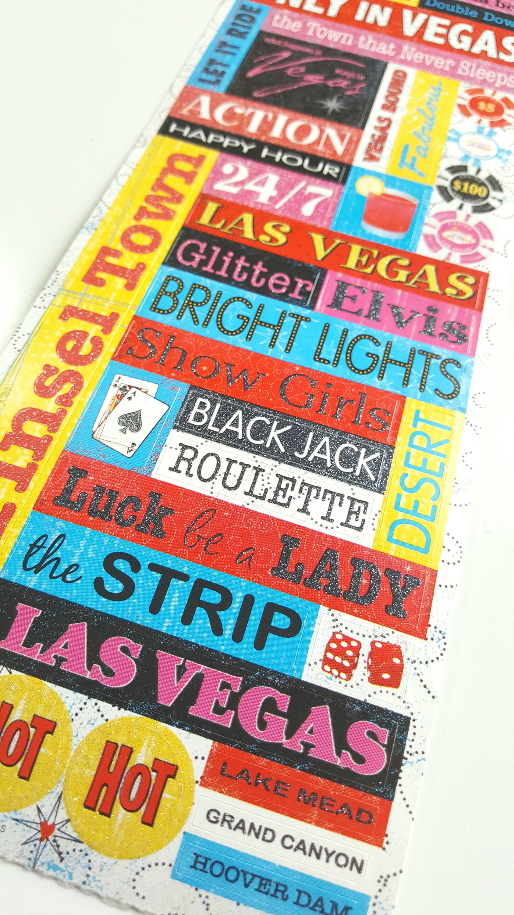 Las Vegas Scrapbook Glitter Paper Stickers // Las Vegas Etsy UK