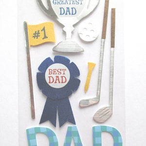 RESERVIERT FÜR 3D 3D World's Greatest Dad Sticker - Vatertag DIY Card Stickers - 1 Bogen - 8 Sticker
