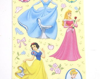 Disney Princess Paper Sticker // Disney Princess Birthday // Cinderella // Snow White // Sleeping Beauty