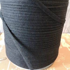 Cotton Seam binding tape - Black - 1/4&quot;