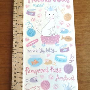 Adesivos de velino Sandylion Precious Kitty Cat - 1 folha - 42 adesivos