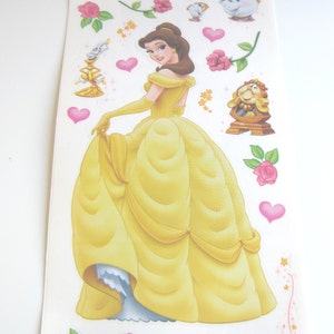 Sandylion Disney&#39;s Beauty and The Beast Vellum Stickers // Belle Stickers // Disney princess