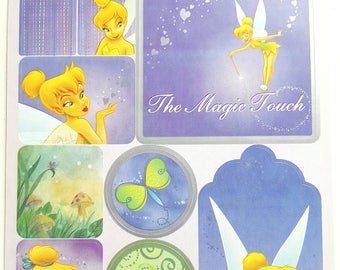 Disney Tinkerbell Scrapbook Cardstock sticker // Tinkle Bell Stickers - 1 Sheet - 18 stickers