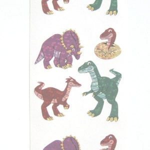 Sandylion Dinosaur Sparkly Stickers - 3 cuadrados repetidos