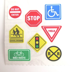 Sandylion Traffic Signs Semi Glossy Paper Stickers - 3 Repeat Squares