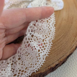 Ruffled White sewing lace trim - 1.5&quot; wide - 4 yards - 32&quot;
